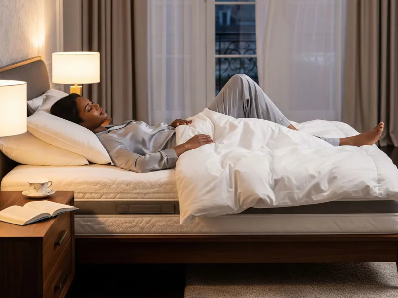 A woman sleeping on an orthopedic mattress